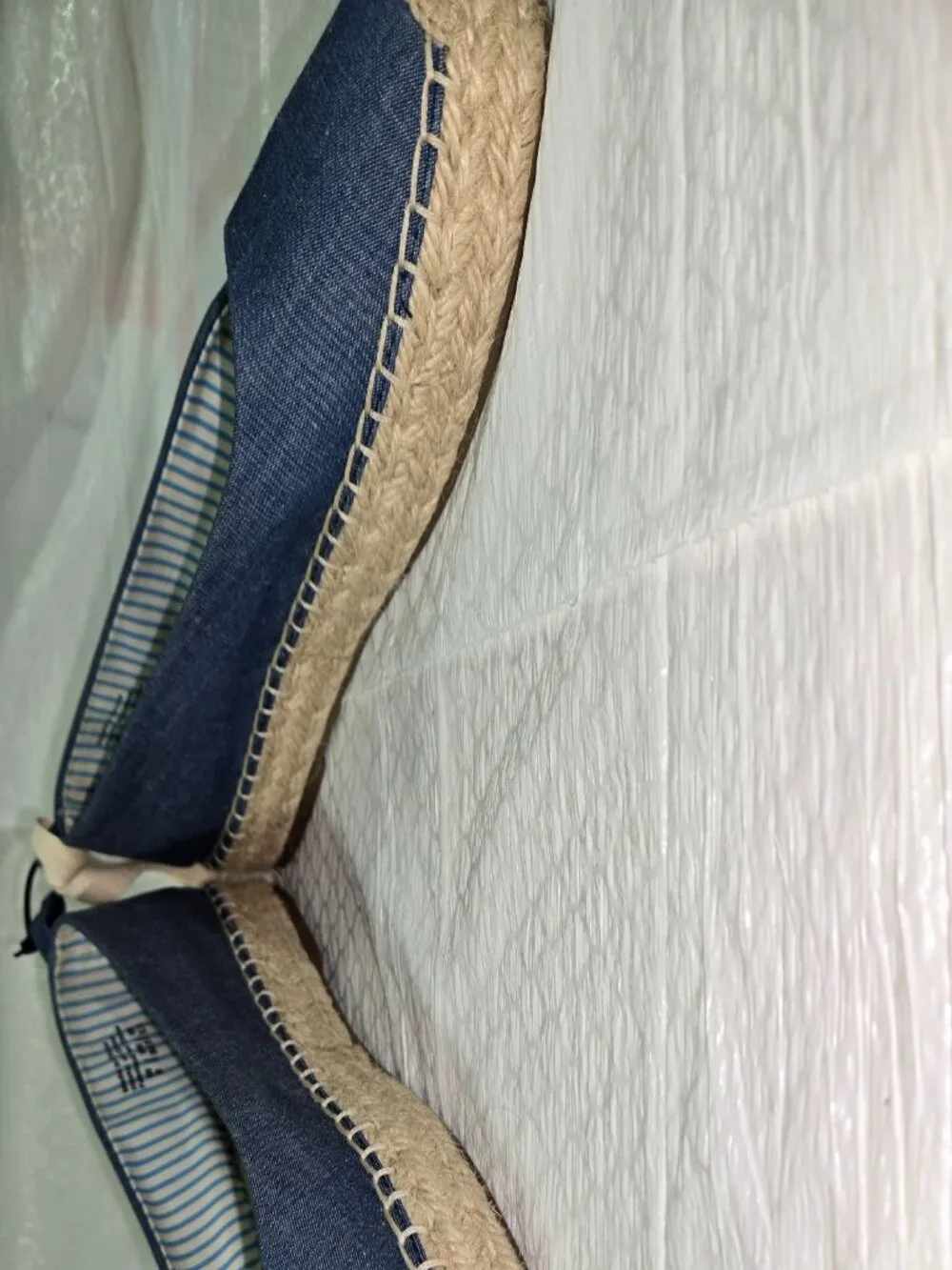 Draper James Blue Chambray Espadrille Flats Women's Size 8 Rope Sole Slip On